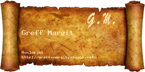 Greff Margit névjegykártya